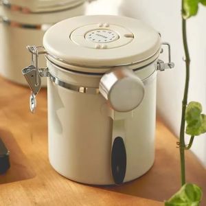 Large Capacity Coffee Beans Vacuum Storage Container Stainless Steel Airtight Container Grains Tea Nut Keep Fresh Storage Jar