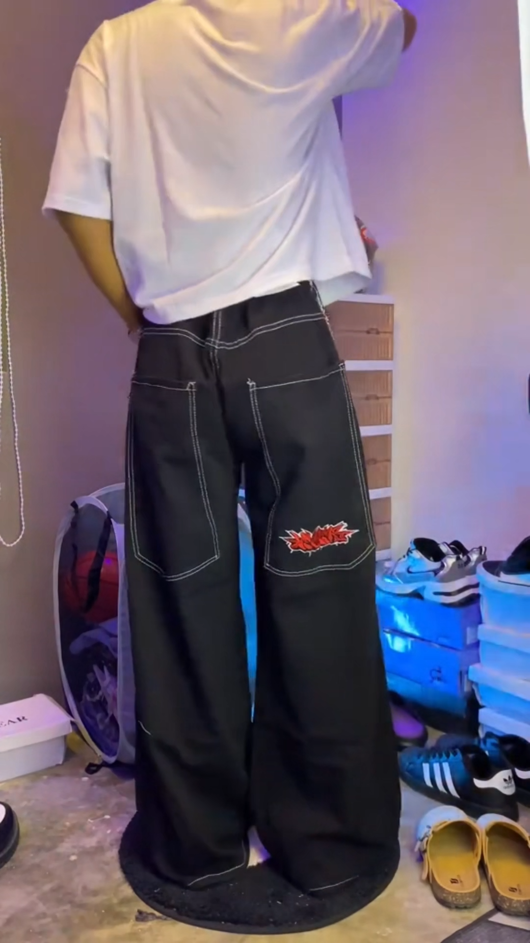Gothic Retro Denim Y2k Drip Pants Cargo Pants Jeans Pants Streetwear Big Pocket OversizedPants Hip Hop Letter Graphic Baggy Jeans