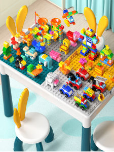 2025 New Multifunctional Puzzle Table Childrens Toy Table Large Particle Educational Assembly Fun Boys And Girls Series