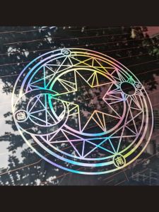 Cardcaptor Sakura Clow Magic Array Personality Laser Car Stickers Cartoon Cute Car Body Windshield Scratches Latte Art