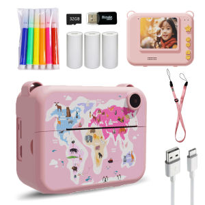Máy Ảnh In Ảnh Có Thể In Được Dành Cho Trẻ Em Với Thẻ TF 32GB Camera Kép Đèn Flash Trò Chơi Ảnh Và Video Quà Tặng Cho Bé Trai Và Bé Gái 6-12 Tuổi