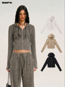 SMFK | Vintage Fitted Zip-up Hooded Jacket Cotton