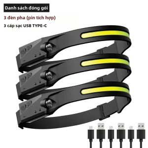XIWANGFIRE | Đèn Pha Cảm Biến LED 230 ° Đèn Pin Đội Đầu USB Có Thể Sạc Lại Với Pin Tích Hợp Để Câu Cá Cắm Trại Ngoài Trời