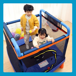 Indoor Small Bounce House with Safety Net And Handrails Baby Slide Jump Bed Toddler Fitness Equipment Childrens Play Castle
