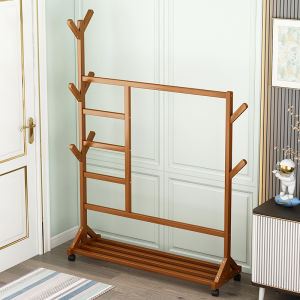 YUHONG | Multifunctional Wooden Coat Rack Shelf