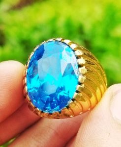 Cincin Batu Permata Blue Topaz (High Quality)