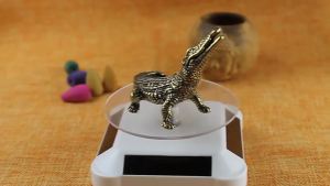 (Ce14)Antique Bronze Crocodile Miniature Figurine Vintage Brass Mini Alligator Statue Desk Ornament Home Feng Shui Decor Craft