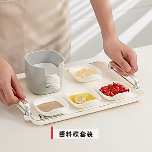 6PCS Sauce Serving Bowls With Stacked Storage Box Mini Dipping Bowls Hot Pot Seasoning Dipping Plate For Chili Sauce