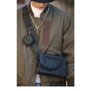NESKIM PU Leather Sling Bag Men Waterproof Shoulder Bag Casual Small Square Bag Korea Trendy Crossbody Bag Fashion Messenger Bag Beg Lelaki