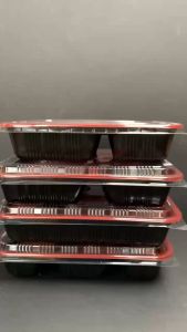 [25 pcs] Red Bento Box with 170-180 microns Lids - 1 2 3 4 5 Division