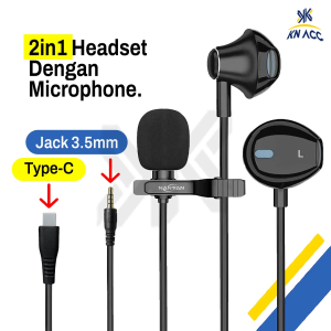 [KN ACC] NANVAN NVN-HF16 HEADSET EARPHONE HP 2IN1 WITH MIC CLIP ON FOR KARAOKE/STREAMING