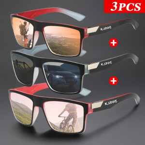 karos | 3Pcs/Set Karos Polarized Sports Sunglasses UV400 Protection For Men and Women Fishing Cycling Driving Camping Hiking Glasses