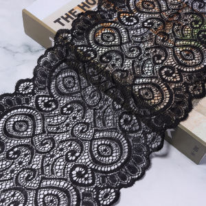1yard/lot 18cm Wide Polyester Elastic Floral Lace Trim Stretch Lace for DIY Hairband Skirt Dress Clothing Sewing Decorations