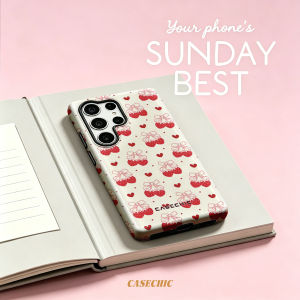Potdemiel | Strawberry Hearts Case for Samsung Galaxy S26 S25 S24 S23 Ultra Drop Resistant Glossy Dual-Layer Cover CaseChic