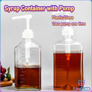Need. Plastic Glass Syrup Container with Pump 1100/1600ml (10cc) - For Sugar Syrup Flavor Syrup