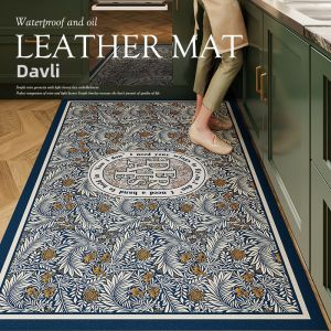 Waterproof Oily Slip-resistant Easy-to-clean Leather Kitchen Mat