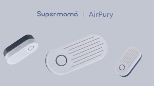SuperMama AirPury Portable 2in1 Air Purifier Helps Alleviate Allergies Eliminates Smoke & More Filter Cleans Air )