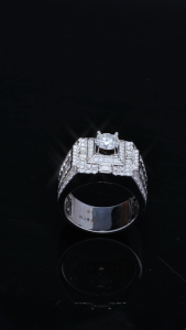 Nhẫn nam Bạc Xi Kim Moissanite Viên Chủ 6.3mm KNNA0006 Đá CC Kim Luxury