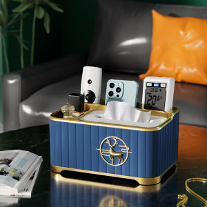 Luxurious Minimalist Living Room Remote Control And Tissue Box Storage Holder Decorative Plastic Tissue Box Display Piece