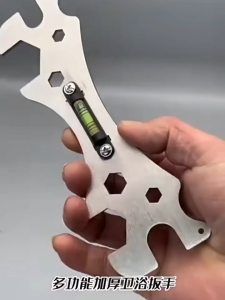 Special Wrench Tools with Level Shower Faucet Installation Bathroom Horizontal Wrench Durable Stainless Steel Multifunctional Lightweight Repair Tool Wrench Hexagon Level Tool
