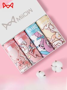 miiow | Pure Cotton Sporty Briefs For Men Thin Design Summer Underwear Cute Short Pants Teenage Boys Cartoon Print Comfortable Innerwear