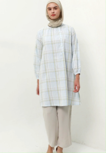 MFMW Azoe Tunik Light Blue Motif Kotak