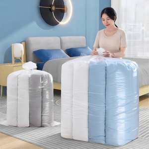 MANJIELI | Large Capacity Transparent Plastic Storage Bags For Clothes & Blankets
