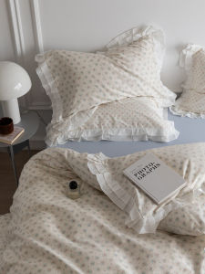 Princess Style Floral Pure Cotton Bedding Set 4-Piece Bed Sheet Quilt Coverlet Bed Skirt Pillowcase Country Style Print