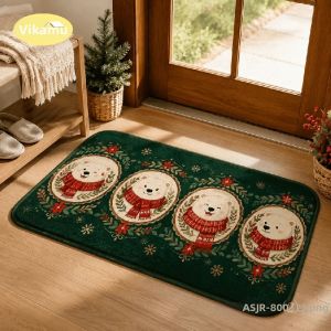 Thảm Chùi Chân VIKAMA Xmas New Year Chống Trượt Có Thể Giặt Được Phong Cách Hiện Đại Chất Liệu Polyester Dùng Trong Nhà Và Ngoài Trời - Dễ Dàng Chăm Sóc Thích Hợp Cho Nhà Bếp Phòng Ngủ Trang Trí Nhà Cửa Ngày Lễ.