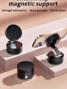 DUTRIEUX | Upgraded A2 Vacuum Magnetic Phone Holder – N52 Strong Magnet One-Button Exhaust Strong Suction Cup for Smooth Surfaces