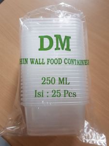 (25 Set) Thinwall Rectagle Food Container 250ml