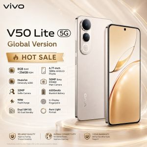 vivo | 2026 new vivo V50 Lite 5G 8GB+256GB 32MP Selfie Camera 50MP Sony IMX882 120Hz AMOLED 6500mAh Battery 90W FlashCharge IP65