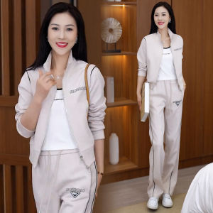Fashionable Sportswear Set Womens Spring Autumn New Wide Leg Pants Two Piece Set Stylish Comfortable Casual Work Outfit