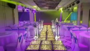 4 Pcs/Set Lampu Kaca Panggung Lantai Kaca Tempered Glass - Stage Lighting LED Starlit Dance And Wedding Floor Pernikahan Dekorasi Pelaminan Backdrop MOOISHC