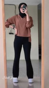 Shoft Cutbray Jeans Streetch Melar Celana Highwaist Model Era 90an Panjang 102cm Hangover Princess