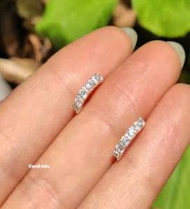 Bông tai bạc cao cấp Cerci Circlie đính đá dáng tròn xinh xắn sang chảnh G116| Khuyên tai bạc Cerci-lala