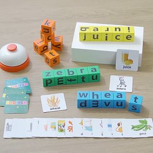 [Ready] Letter Spelling Block Flash Cards Game Montessori Toys English Words Early Learning Educational Toys