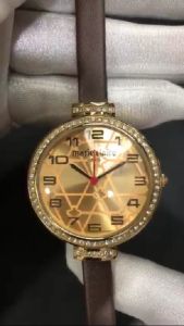 Marie Claire Women Swarovski Brown Leather Strap Watch MCPFR1414-02B