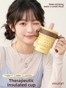 VRIUKNT | Aesthetic Portable Insulated Cup With Straw