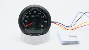 Chống Nước 7 Màu Đèn Nền 8000 Vòng/phút Máy Đo Tốc Độ Với Đồng Hồ Đo Giờ LCD Cho Tàu Biển Xe Ô Tô Động Cơ Kim Loại Máy Đo Tốc Độ