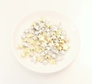 50pcs/lot Stars Beads Pendant Gold Loose Spacer Charms For Jewelry Making Findings DIY Earrings Necklace Accessories Wholesale
