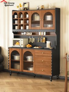 QIANGXIANG | Retro Solid Wood Sideboard Cabinet
