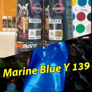 Pilok Pilox Cat Samurai Marine Blue Y139 139 Biru Glossy 400ml Cat Semprot Samurai Paint Kurobushi Aerosol 400 ml