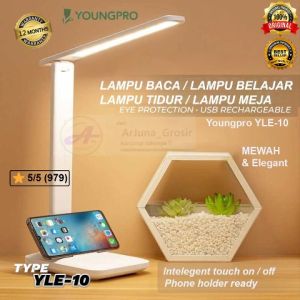 LAMPU BELAJAR LAMPU TIDUR LAMPU BACA RECHARGER YOUNGPRO GARANSI!! DISKON