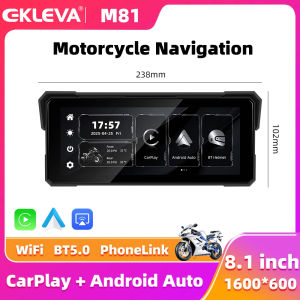EKLEVA 8.1 Motorcycle Carplay Screen WIFI Android Auto Navigation PS IP67 Waterproof Motorcycles Dual Bluetooth TPMS Moto Accessories
