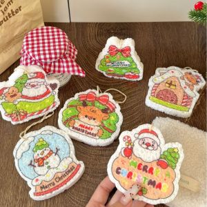 2025 New Christmas Dish Sponge Holiday Scrubber for Kitchen Cleaning Sponge Wipe Multifunctional Cute Xmas Design Cleaner Supplies