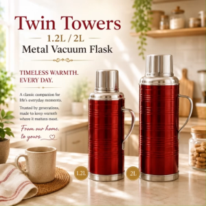 TWIN TOWERS 1.2Litre/2.0Litre Metal Vacuum Flask | Thermos