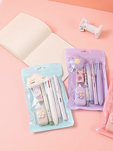 7In1 Set Alat Tulis School Gift Set Pulpen Stabilo Penghapus Cutter Correction Tape Kit ATK3018