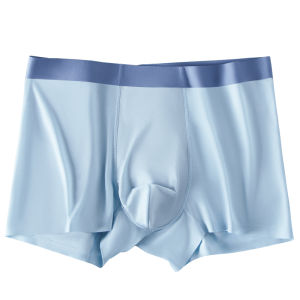 Ice Lụa Quần Lót Nam Liền Mạch Quần Đùi Boxer Quần Lót Chống Khuẩn Giữa Eo Thoải Mái Thời Trang Trẻ Trung Graphen Crotch Áo Khoác Ngoài