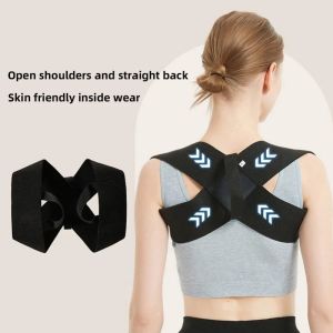LLCY Adjustable Adult Corrective Belt Open Shoulder Back Shoulder Posture Corrector Belt Portable Prevention Humpback Back Neck Brace Home Office